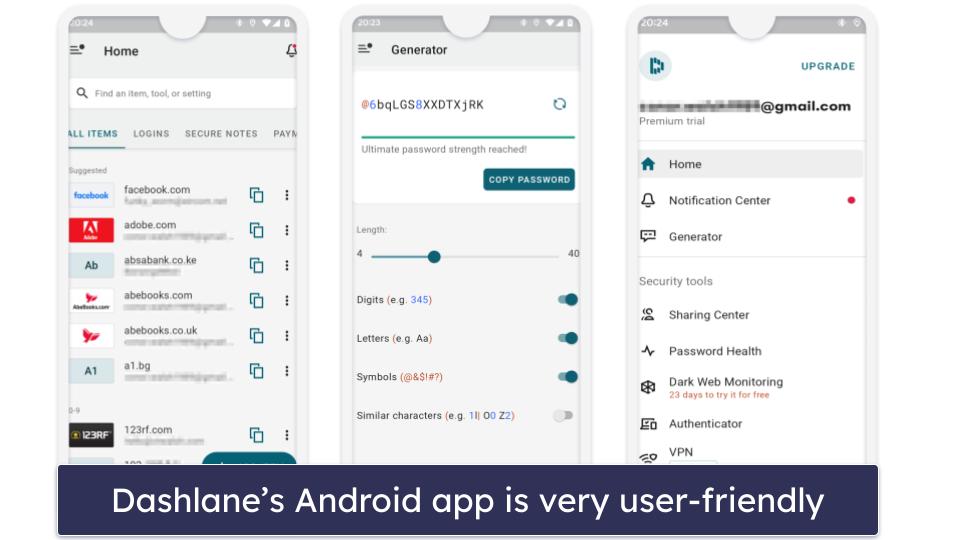 🥇1. Dashlane — Best Overall Password Manager for Android