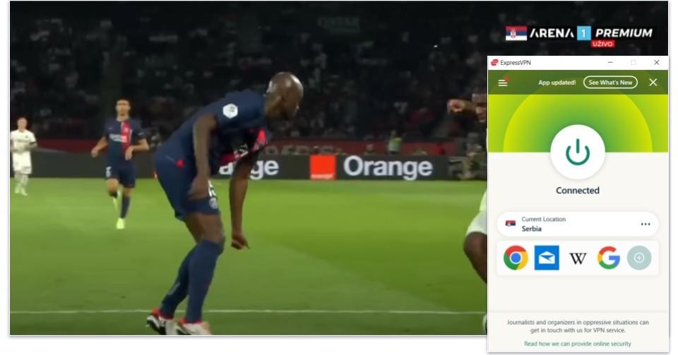 🥇1. ExpressVPN — Best VPN for Watching PSG Games in 2024