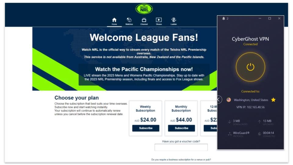 🥉3. CyberGhost VPN — Dedicated NRL Streaming Servers With Impressive Speeds