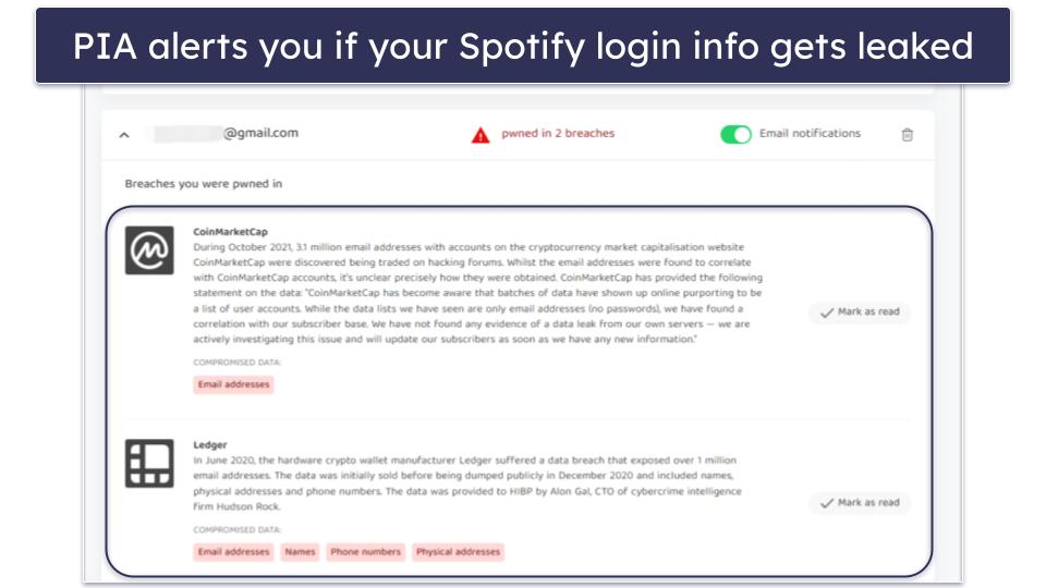 🥈2. Private Internet Access — Great for Accessing Spotify Library in the US