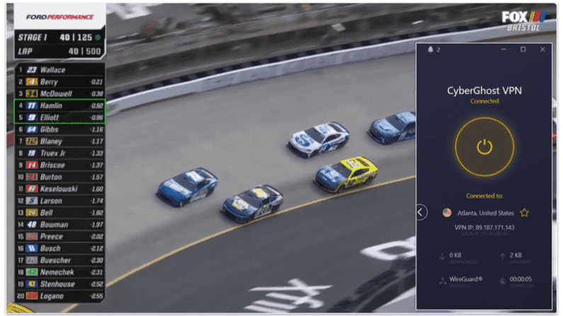 🥉3. CyberGhost VPN — Good VPN With Dedicated Servers for Streaming NASCAR
