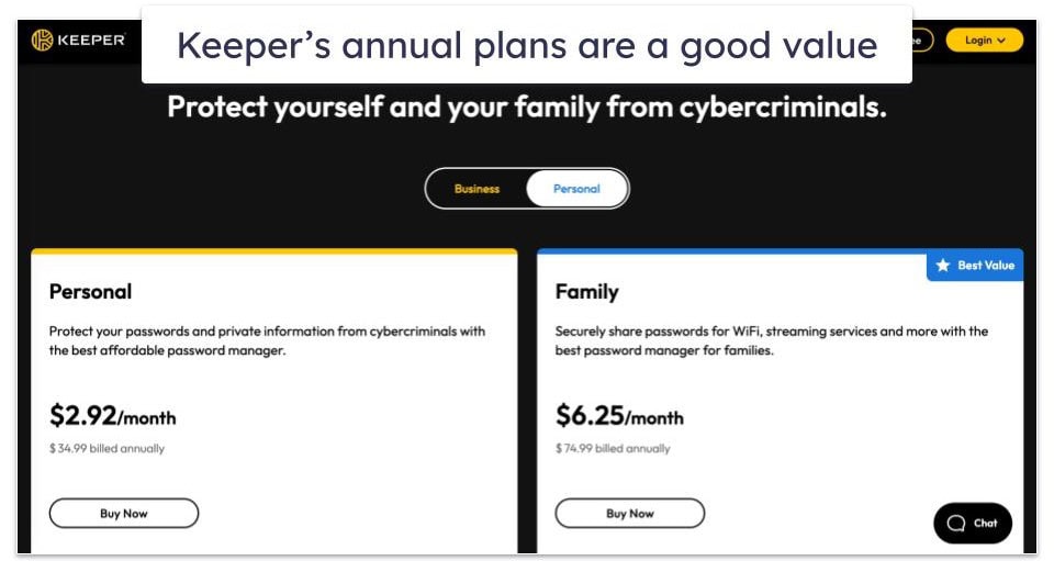 Plans &amp; Pricing — RoboForm Offers More Value