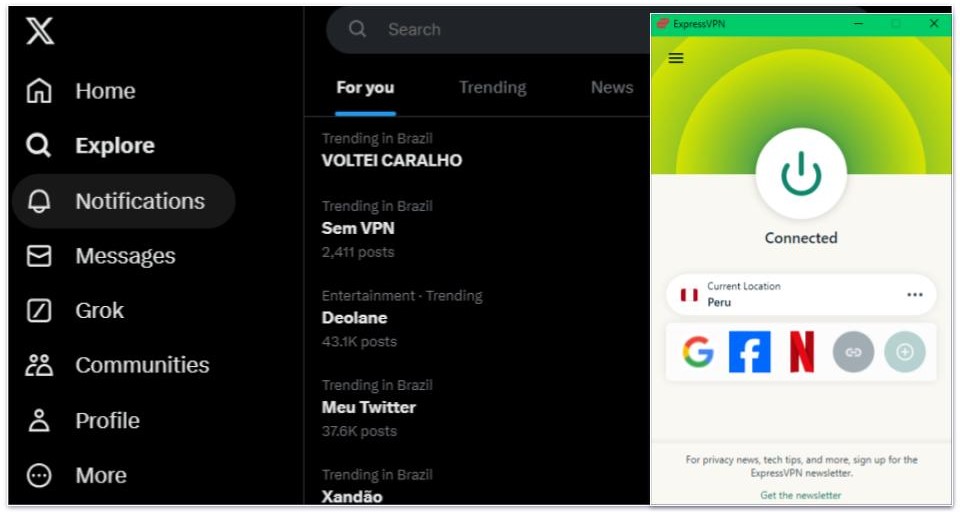 🥇1. ExpressVPN — Best VPN for Accessing X in Brazil in 2024