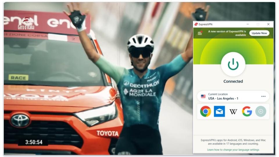 🥇1. ExpressVPN — Best VPN for Watching Giro d’Italia in 2024