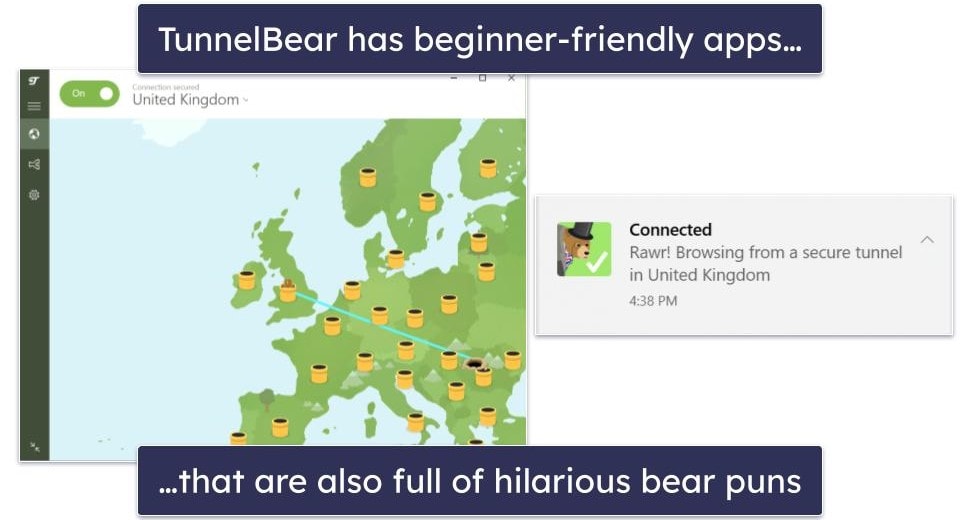 6. TunnelBear — Fun &amp; Easy-to-Use Interface