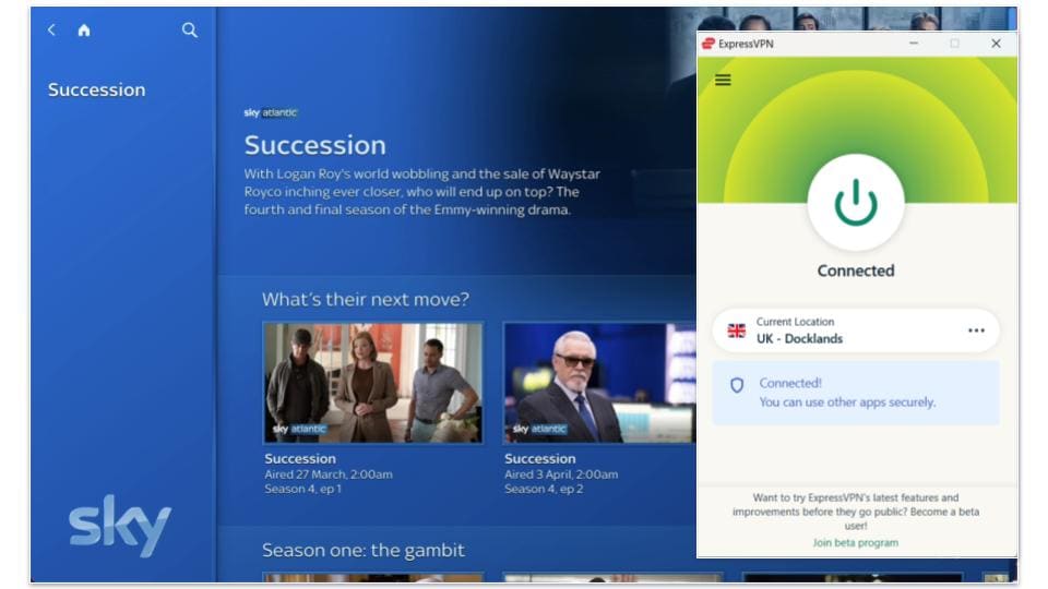 🥇1. ExpressVPN — Best Overall VPN for Watching Sky Go in 2024