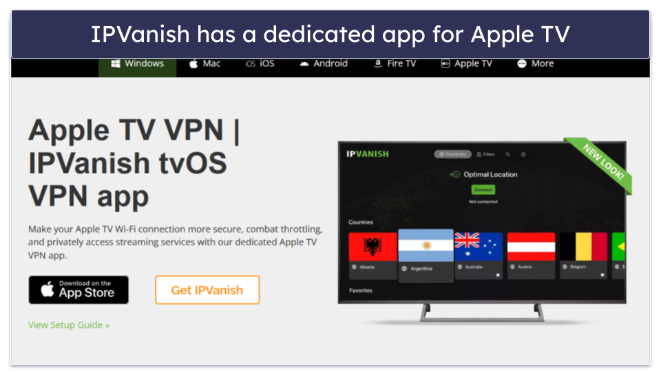 7. IPVanish — User-Friendly VPN With Dedicated Apple TV App