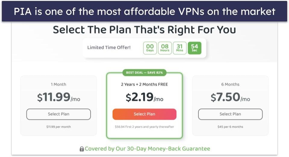 🥈2. Private Internet Access (PIA) — Best Monthly Paid VPN