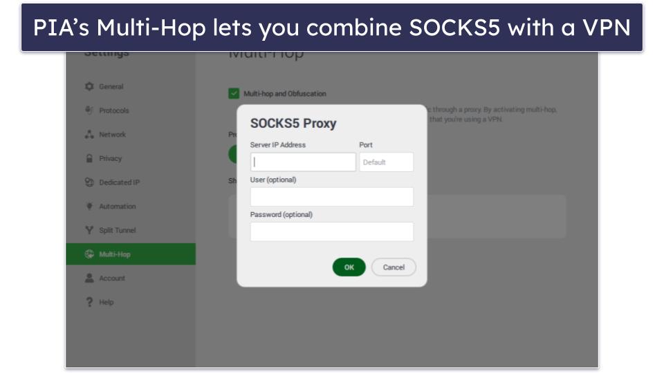 🥇1. Private Internet Access — Best SOCKS5 VPN in 2024