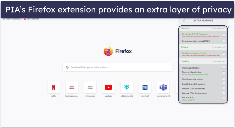 🥈2. Private Internet Access — #1 VPN Ad Blocker + Extra Privacy With Firefox Extension