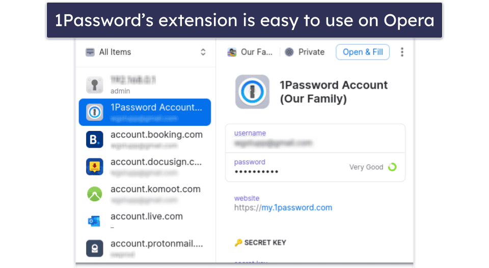 🥇1. 1Password — Best Password Manager for Opera in 2024