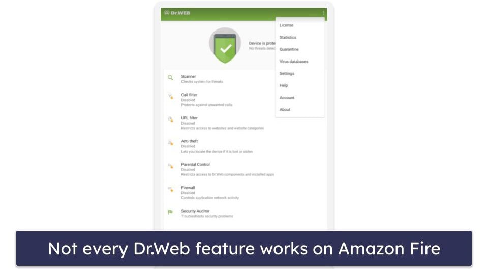 🥉 3. Dr.Web Anti-Virus — Best Budget Option for FireOS
