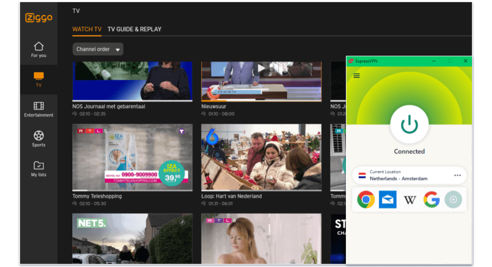🥇1. ExpressVPN — Best Overall VPN for Streaming Ziggo GO in 2024