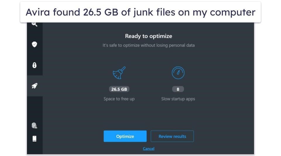 5. Avira — Excellent System Optimization Tools