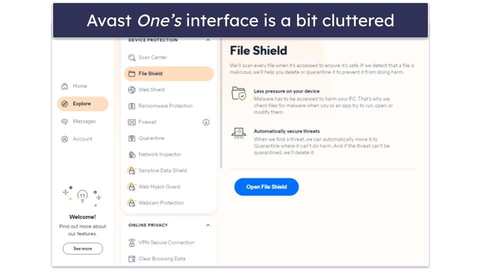 5. Avast One Basic — Effective Antivirus With Nice Privacy Tools