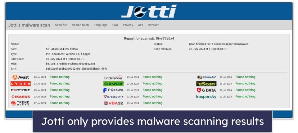 5. Jotti’s Malware Scan — Simple &amp; 100% Free Online Scanner That’s Really Easy to Use