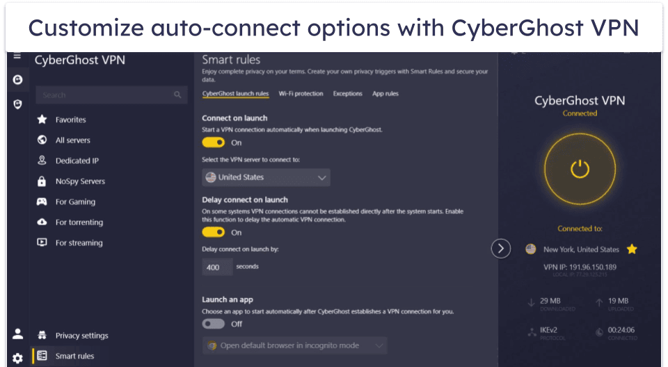 🥉3. CyberGhost VPN — Automation Tools + Dedicated Streaming Servers