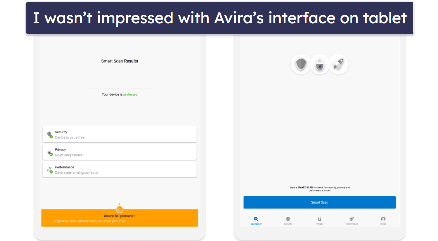 5. Avira — Best Free Security App for Tablets