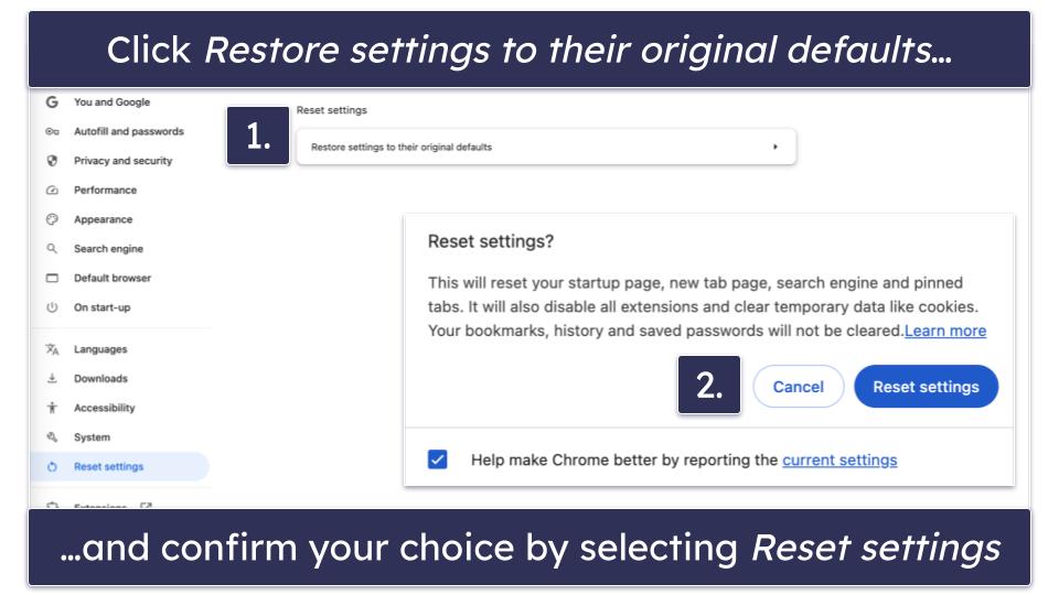 Preliminary Step: Check Chrome for Suspicious Browser Extensions and Restore Chrome’s Default Settings