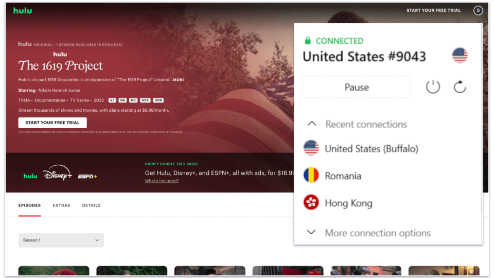 🥉3. NordVPN — Unique Feature for Accessing Hulu At School