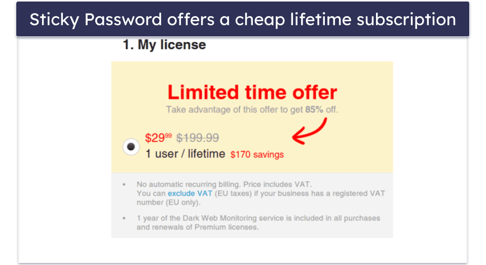 Plans &amp; Pricing — Sticky Password Is Better for Long-Term Use