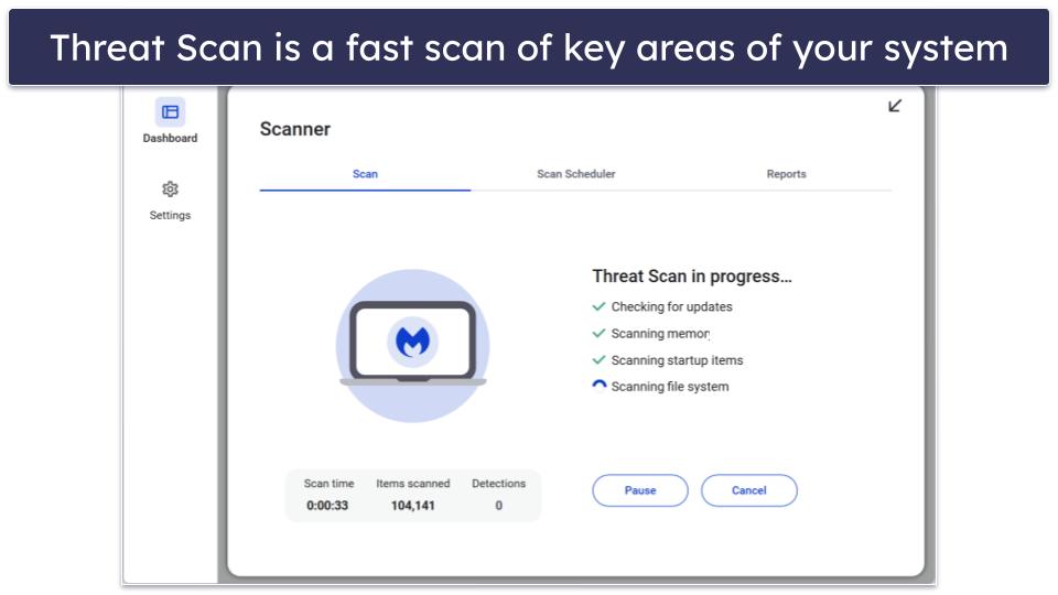 7. Malwarebytes Free — Minimalistic Virus Scanner