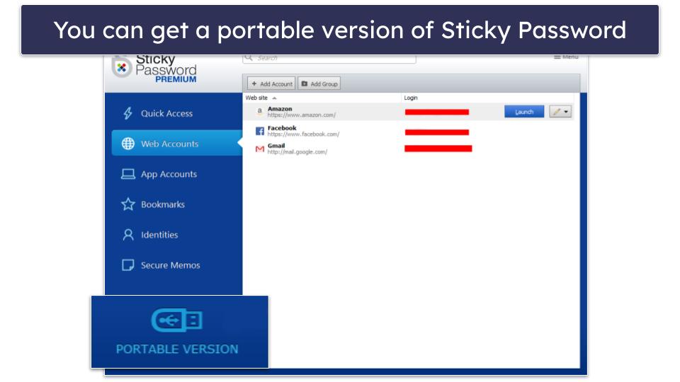 9. Sticky Password — High Browser Compatibility + Portable USB Version