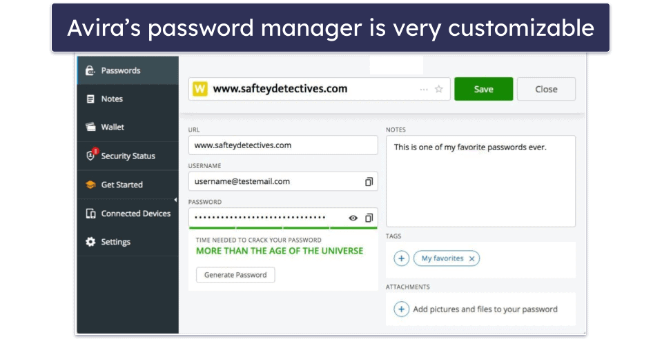 8. Avira Password Manager Free — Unlimited Password Storage Across Unlimited Devices