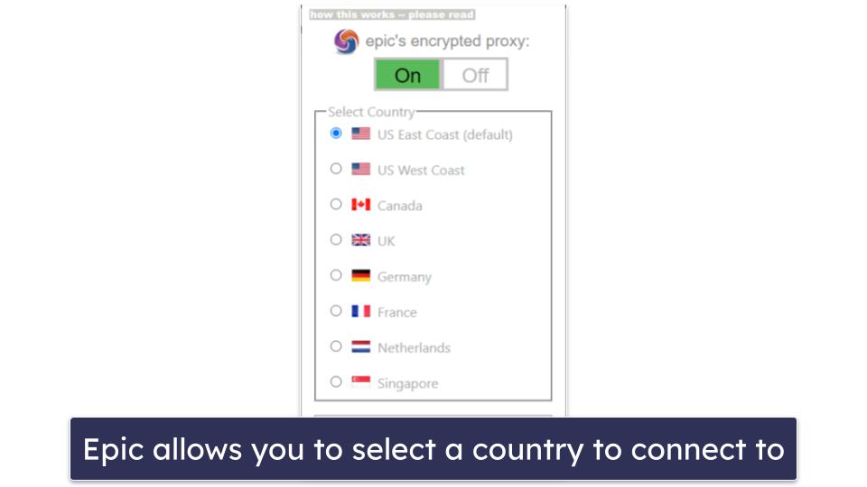 🥉3. Epic Privacy Browser — Privacy-Focused Browser with a Good VPN