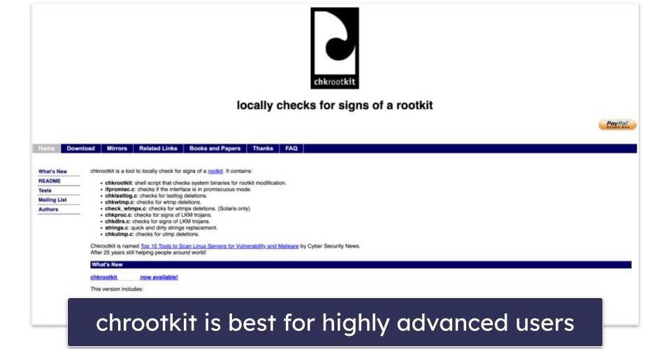 5. chrootkit — Excellent CLI-Based Rootkit Detector for Highly Advanced Users