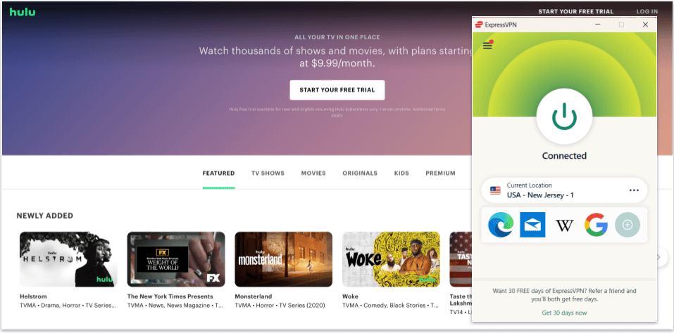 🥇1. ExpressVPN — Best VPN for Unblocking Hulu at School in 2025