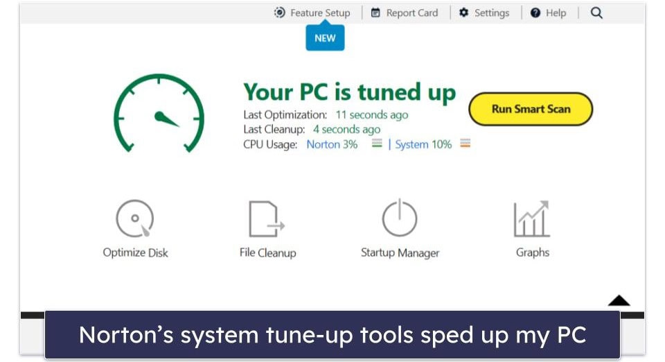 🥈 2. Norton — Most Speedy Clean-Up and Optimization