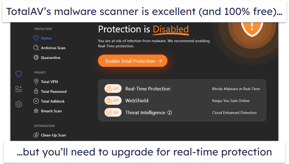 4. TotalAV Free Antivirus — Most Intuitive Free Antivirus