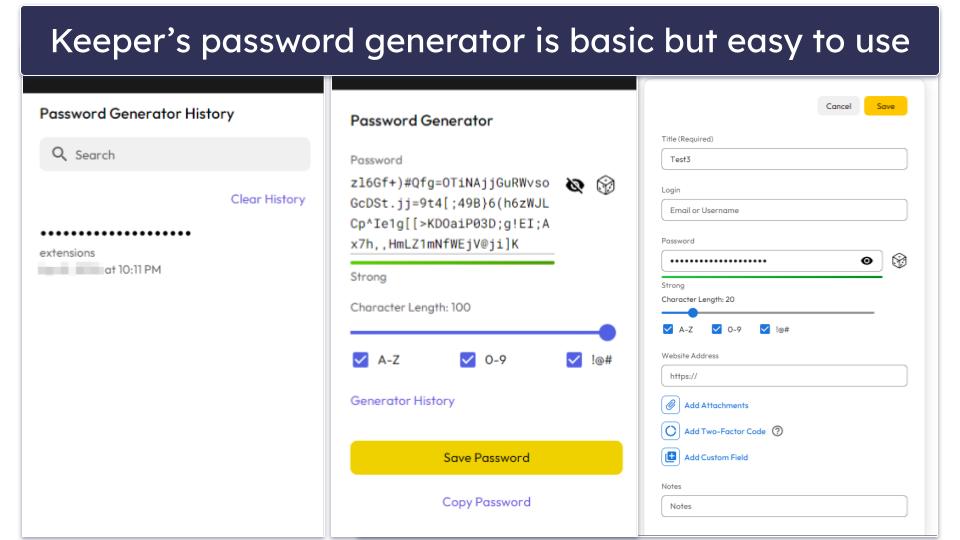 Basic Features — Similar, but Dashlane Is More Intuitive