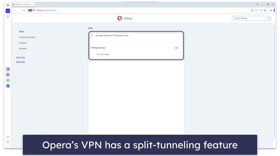 🥇1. Opera — Best Overall Browser with a VPN in 2025