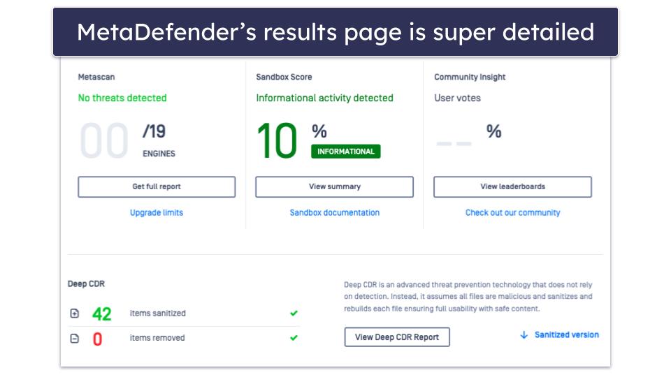 4. Opswat MetaDefender Cloud — Powerful Online Scanner That Provides File Sanitization