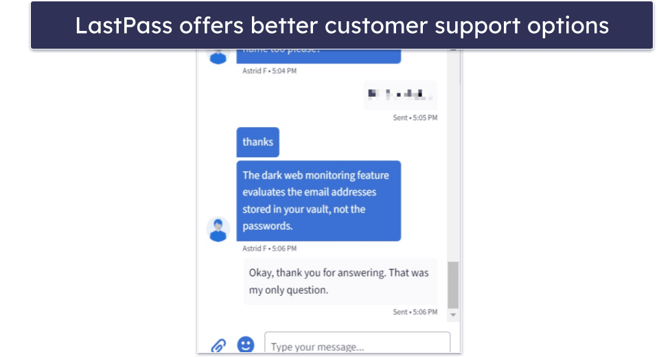 Customer Support — LastPass Has More Avenues for Support